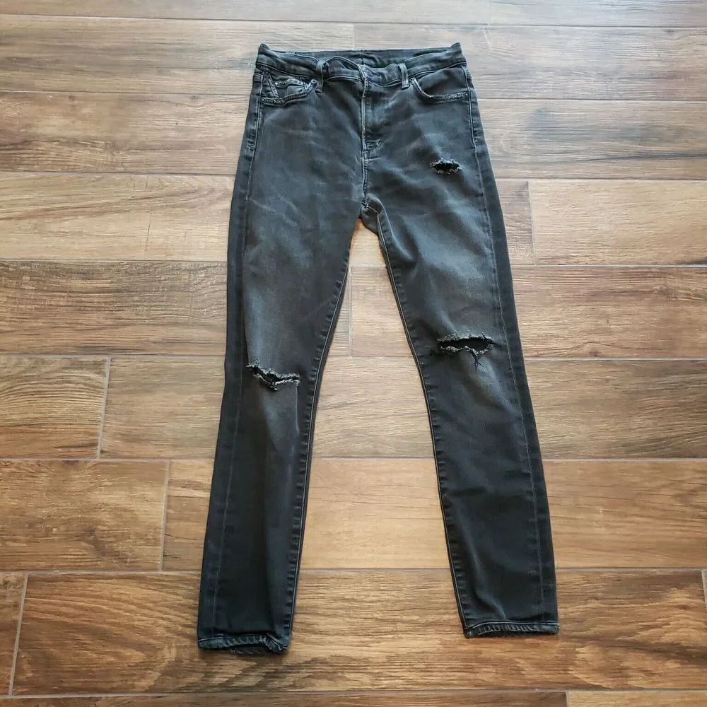 Citizens Of Humanity Jeans Womens 27 Black Faded Rocket High Rise Skinny Stretch